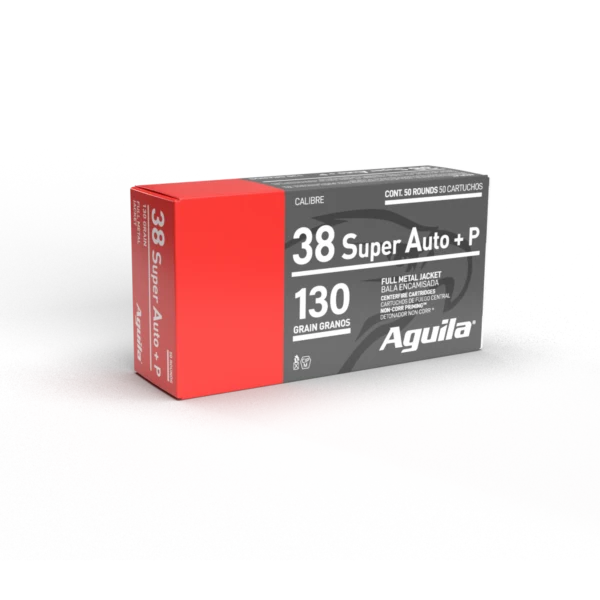 redwoodarsenal (50) Aguila 38 Super +P Ammo 130 Grain Full Metal Jacket Box of 50