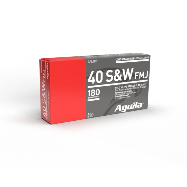 redwoodarsenal (64) Aguila 40 S&W Ammo 180 Grain Full Metal Jacket Flat Nose Brass Case