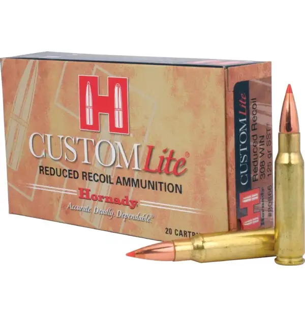 redwoodarsenal (108) Hornady Custom Lite 308 Winchester Ammo 125 Grain Hornady SST