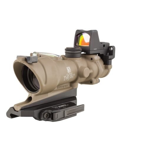 redwoodarsenal (22) Trijicon ACOG Rifle Scope 4x 32mm Dual-Illuminated 5.56 Reticle with 3.25 MOA RMR Type 2 Red Dot Sight, Iron Sight and Trijicon Quick Release Mount