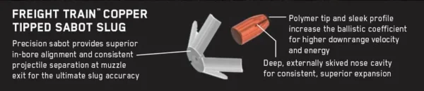 redwoodarsenal (1) Federal Premium Freight Train 12 Gauge Copper Tipped Sabot Slug Ammo Lead Free