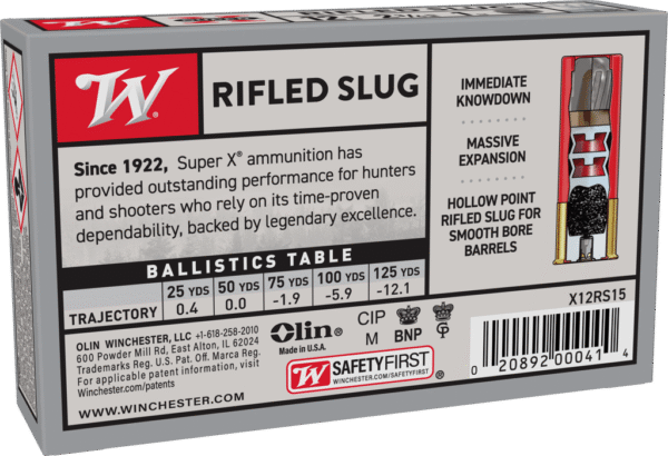 Winchester Super X 12 Gauge Rifled Slug 2-3/4" 1oz