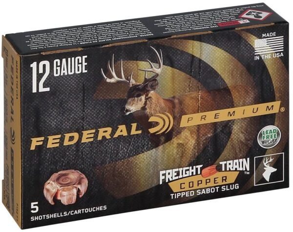 redwoodarsenal (4) Federal Premium Freight Train 12 Gauge Copper Tipped Sabot Slug Ammo Lead Free