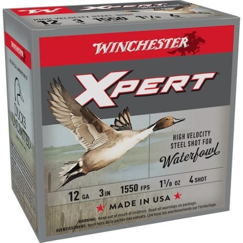Winchester Xpert High Velocity Waterfowl 12 Gauge Ammo 3" #4 Steel Shot 1-1/8 oz